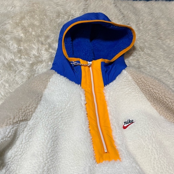 Nike Men's Blue Heritage Essentials Half Zip Sherpa Jacket - Size Medium - Picture 4 of 6